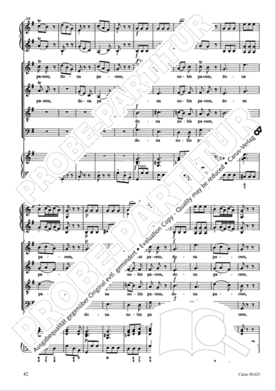 Missa brevis in G major Missa brevis in G major 4-Part scores gallery preview page 43