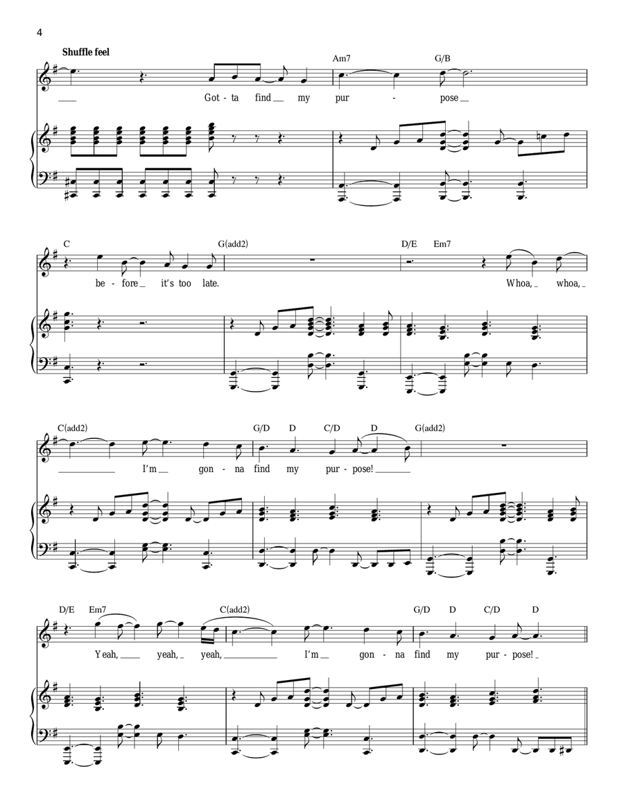 Purpose (from Avenue Q) Piano, Vocal scores gallery preview page 4