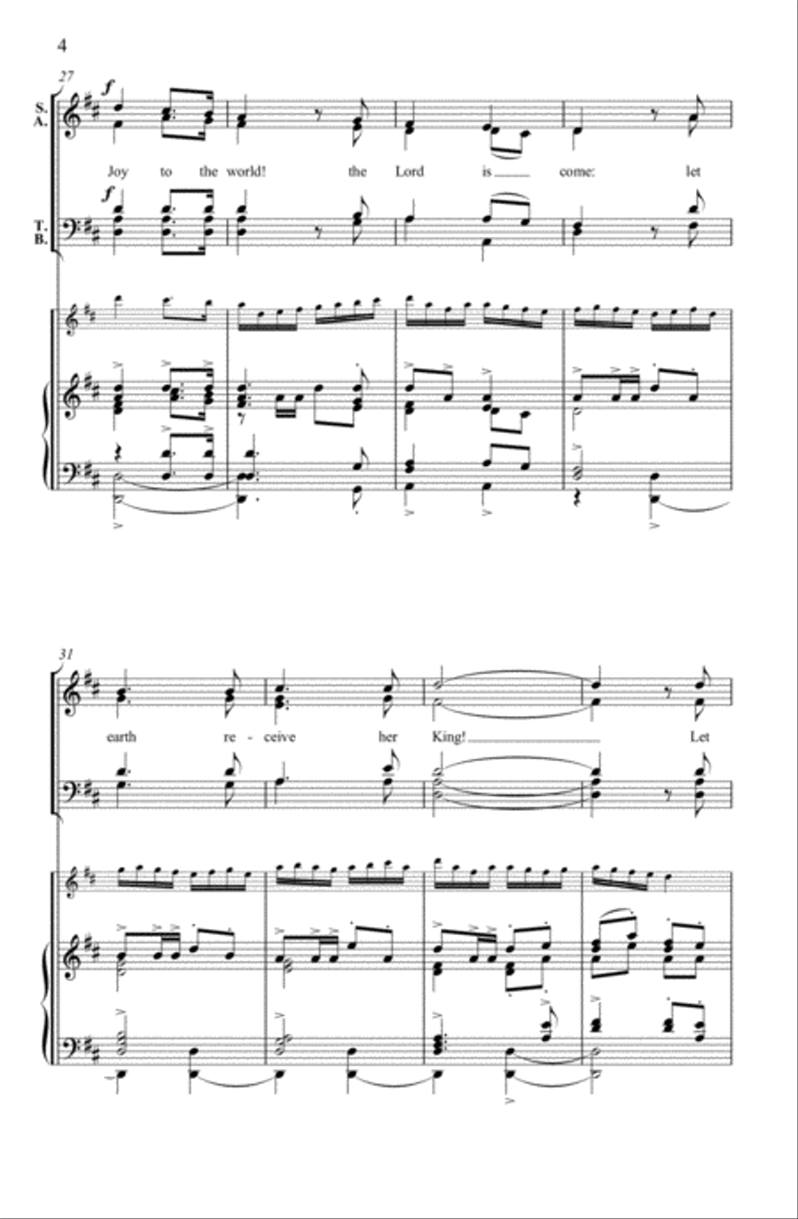 Joy to the world! Joy to the world! 4-Part scores gallery preview page 4