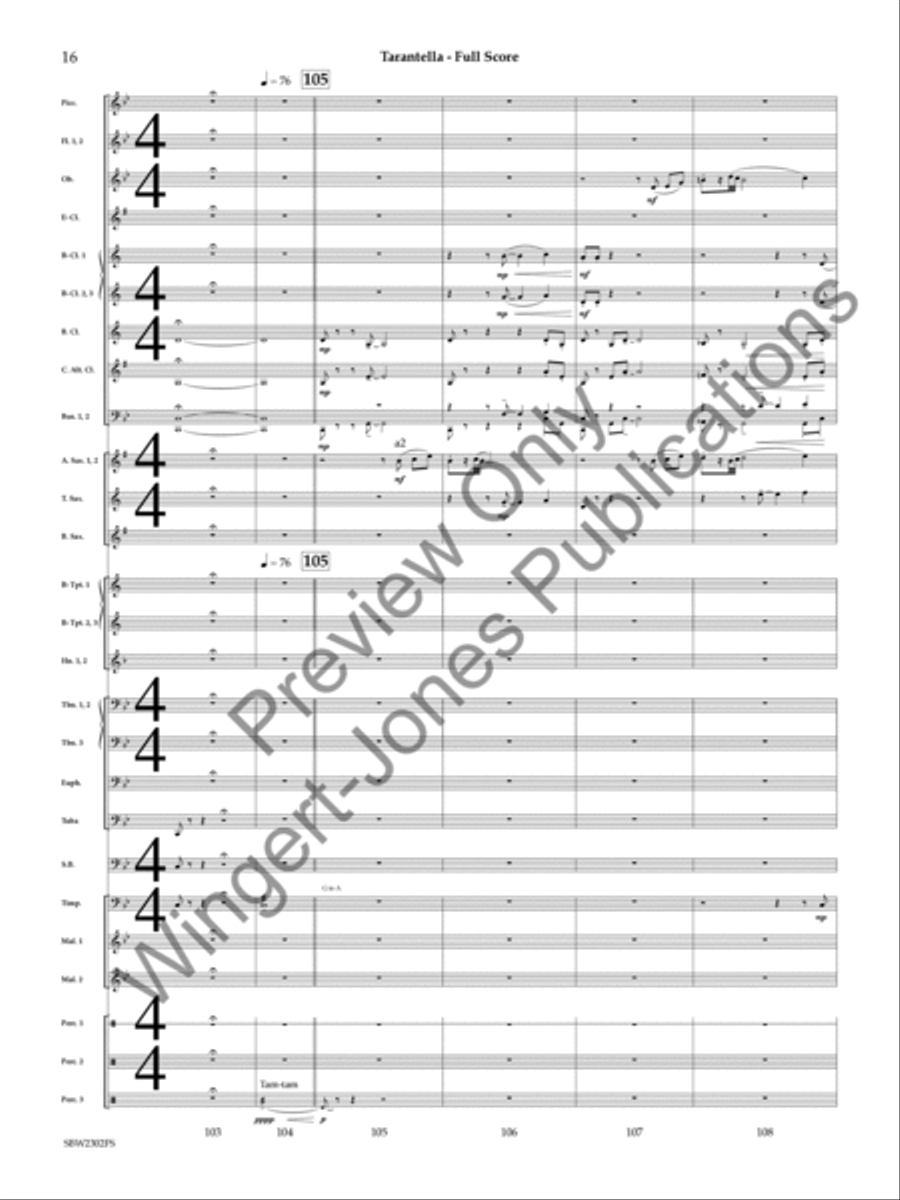 Tarantella Concert Band scores gallery preview page 17