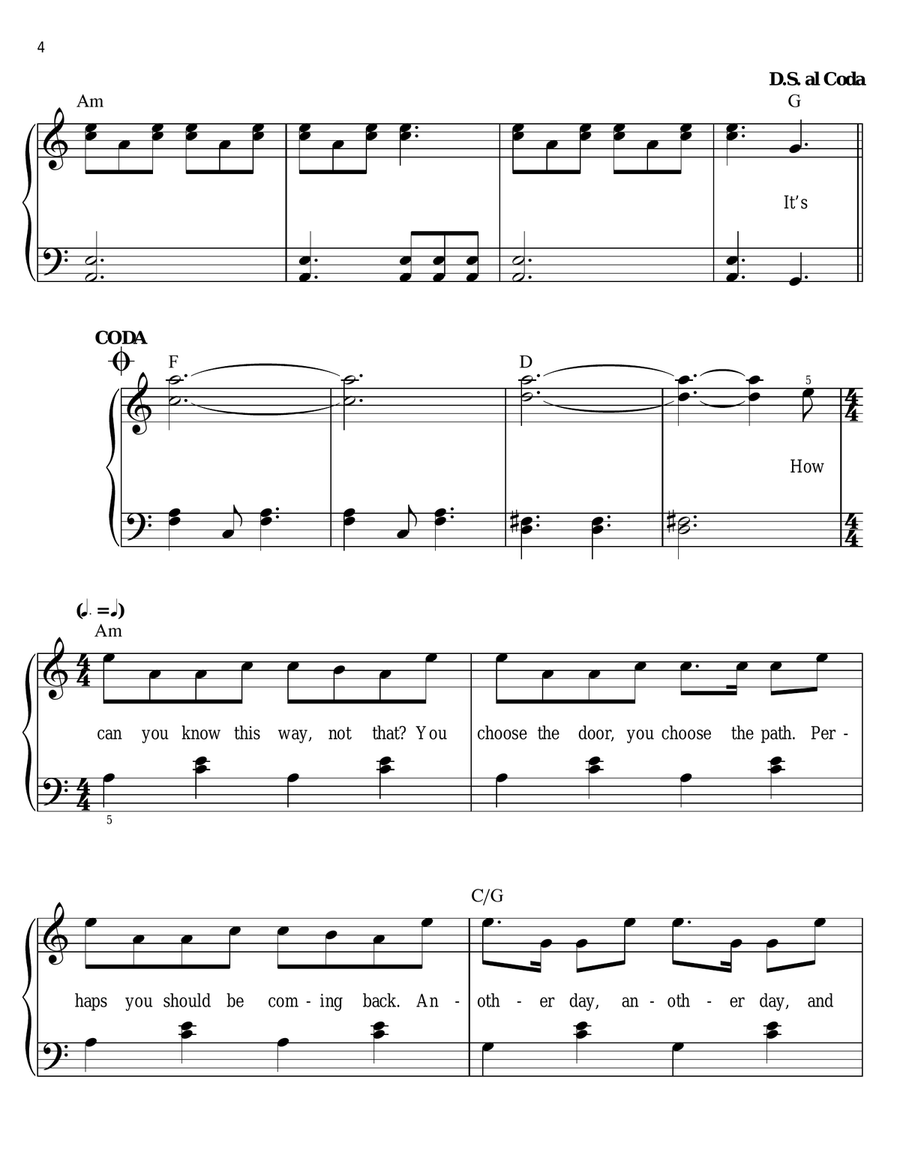 Alice's Theme Alice's Theme Easy Piano scores gallery preview page 4