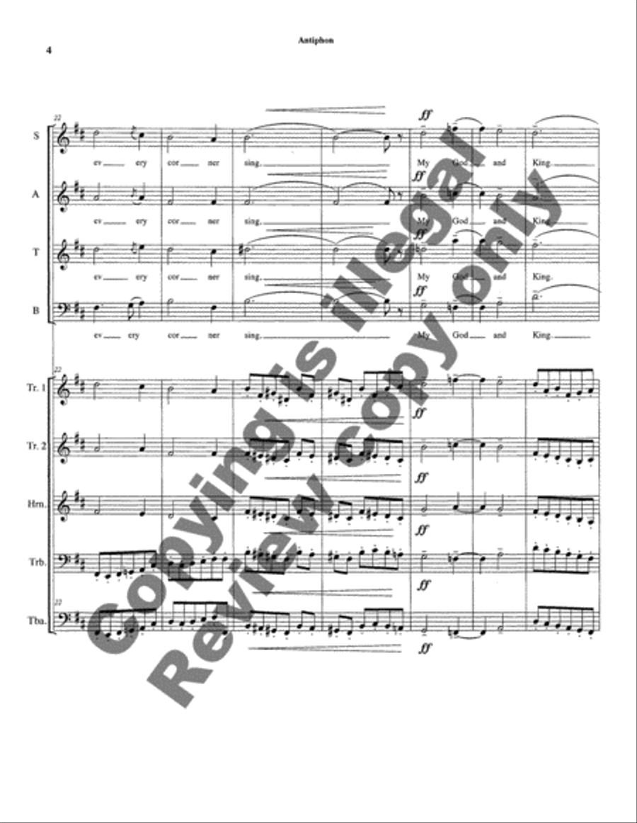 Antiphon (score & instrumental parts for Brass Quintet) Choir scores gallery preview page 11
