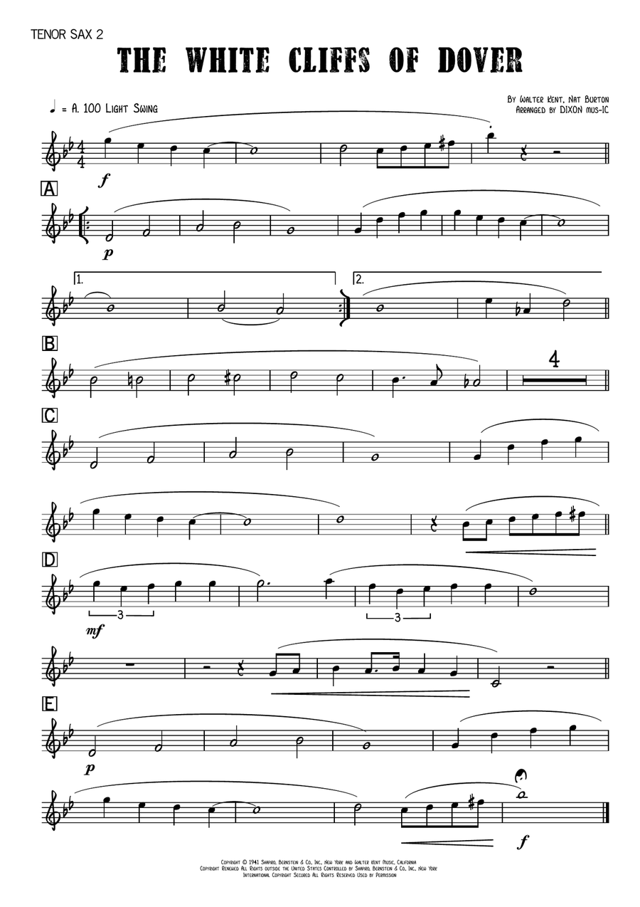 (there'll Be Bluebirds Over) The White Cliffs Of Dover Jazz Ensemble scores gallery preview page 4
