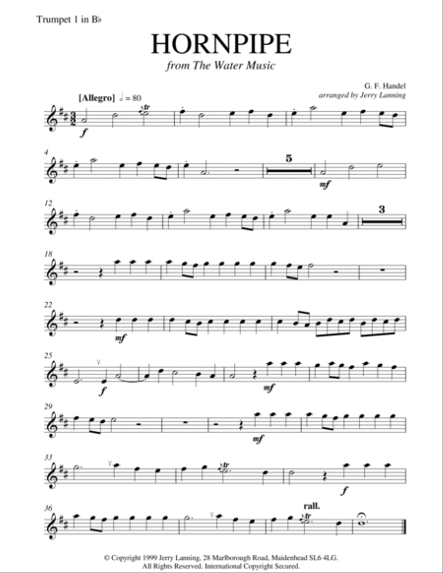 Hornpipe from 'The Water Music' (brass quintet) Brass Quintet scores gallery preview page 4