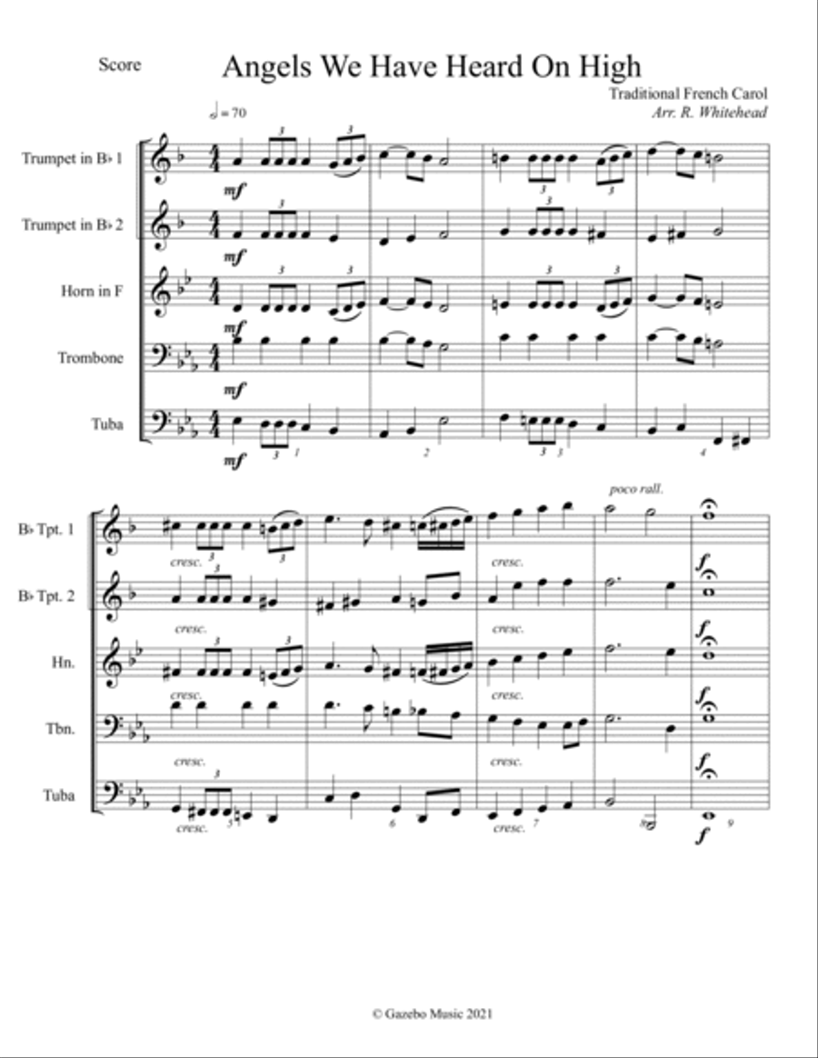 Angels We Have Heard On High Brass Ensemble scores gallery preview page 3