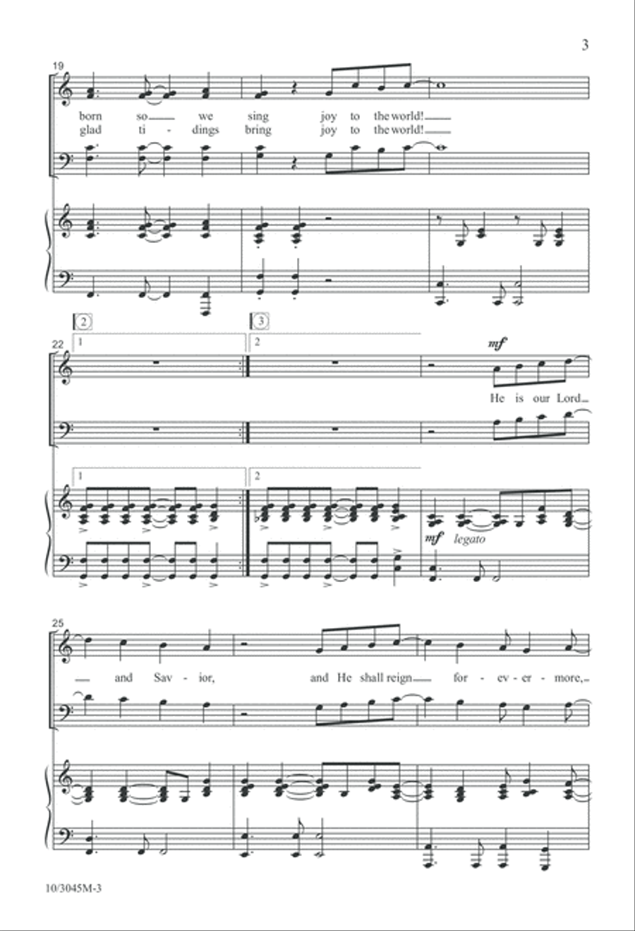 Sing Joy to the World Sing Joy to the World 4-Part scores gallery preview page 3