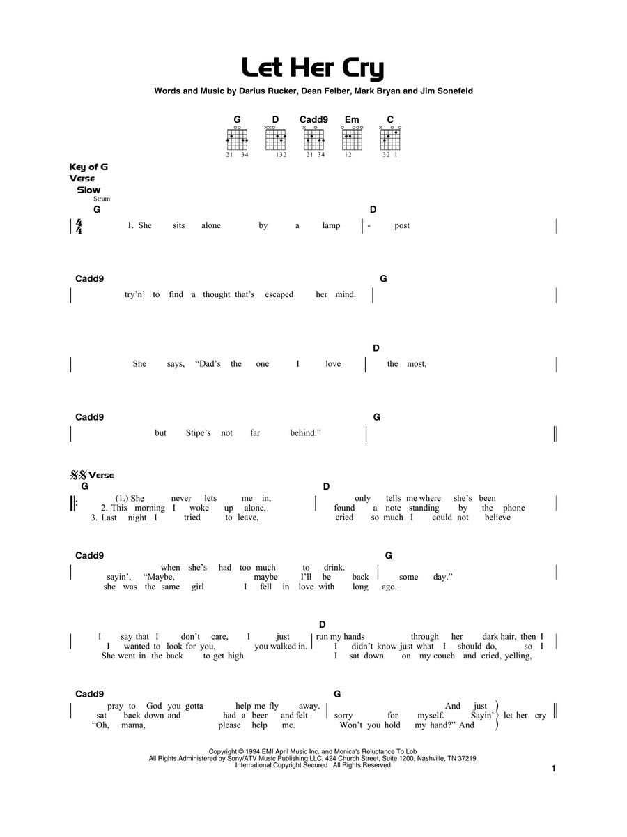 Let Her Cry Acoustic Guitar scores gallery preview page 1