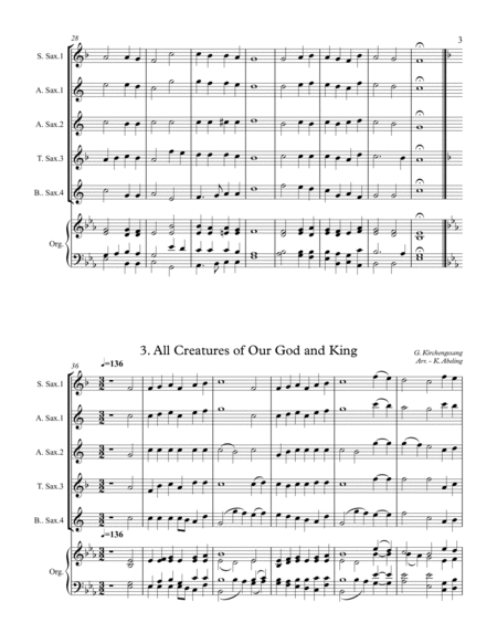 40 Beloved Christian Hymns Volume I (for Saxophone Quartet SATB or AATB and optional Organ) image number null