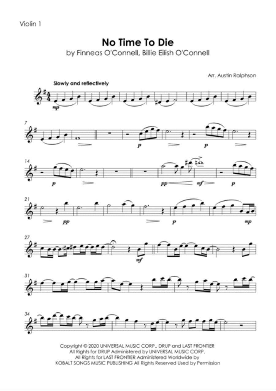 No Time To Die String Quartet scores gallery preview page 3