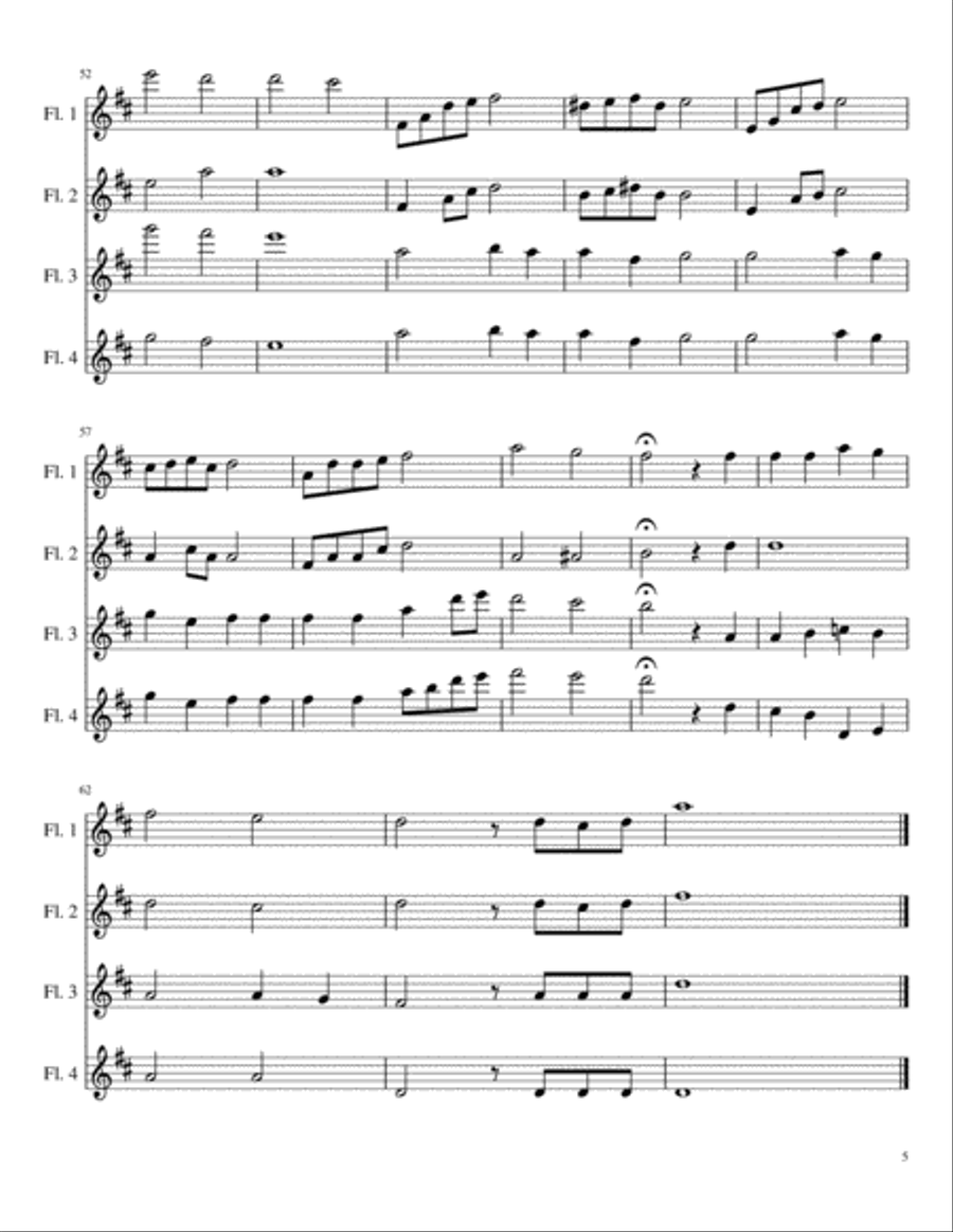 Fairest Lord Jesus Woodwind Ensemble scores gallery preview page 5