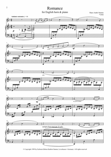 Romance for English horn and Piano