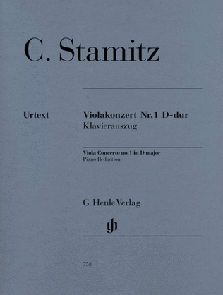 Book cover for Stamitz - Concerto No 1 D Viola/Piano