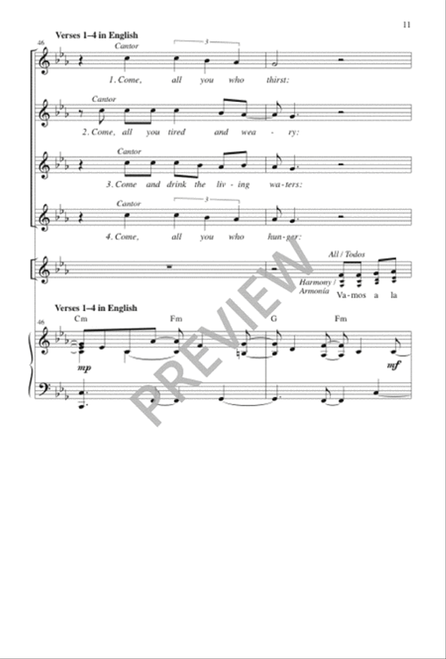 Qué Alegría Cuando Me Dijeron / I Rejoiced When I Heard Them Say 3-Part scores gallery preview page 11