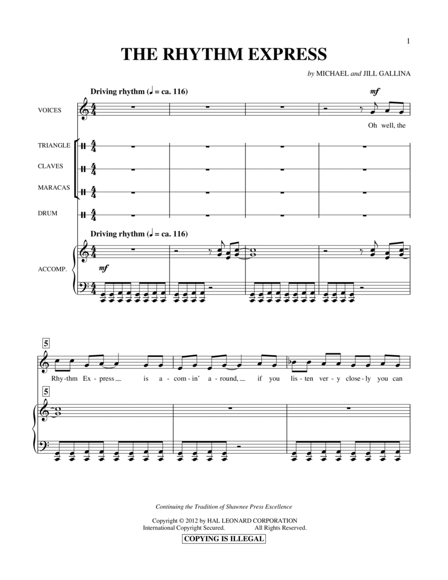 The Rhythm Express The Rhythm Express Choir scores gallery preview page 1