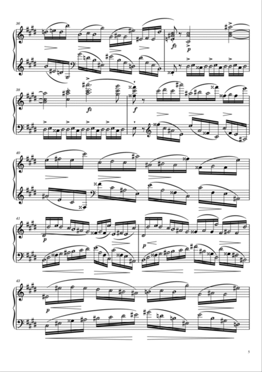 Etude Op. 10 No. 4 Torrent - Piano Sheet Music with note names Piano Method scores gallery preview page 5