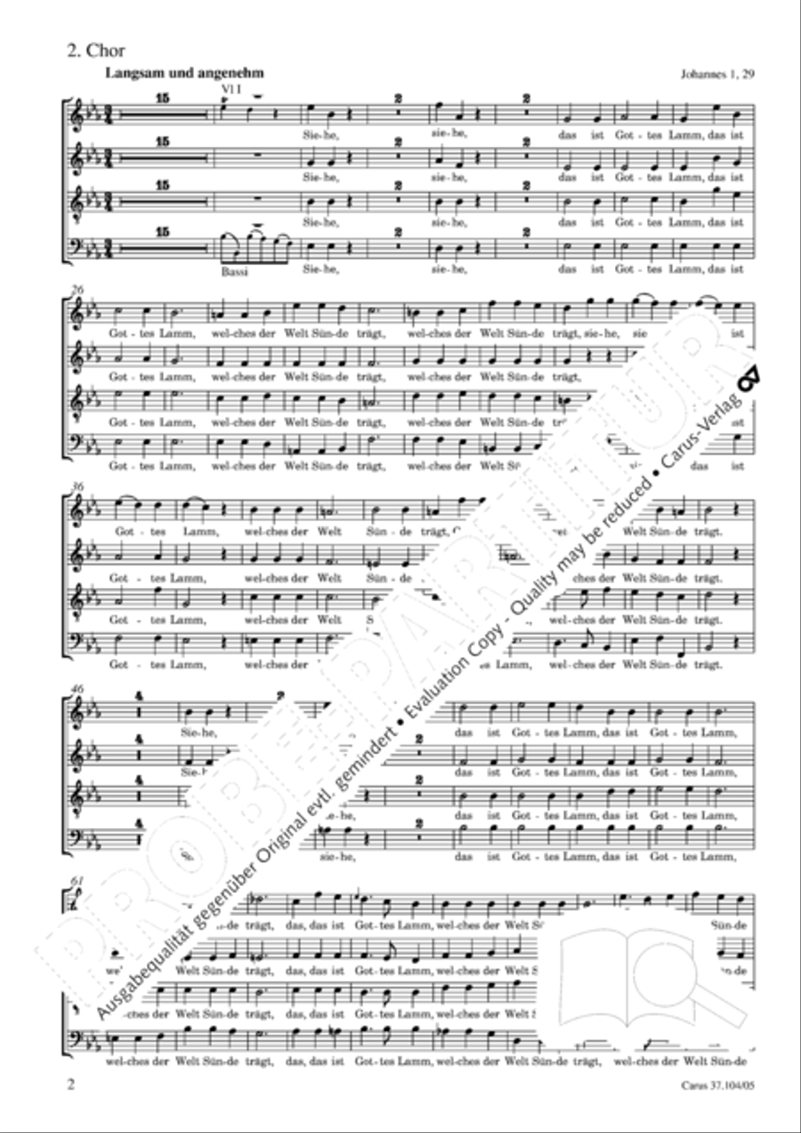 Ein Lammlein geht und tragt die Schuld 4-Part scores gallery preview page 3