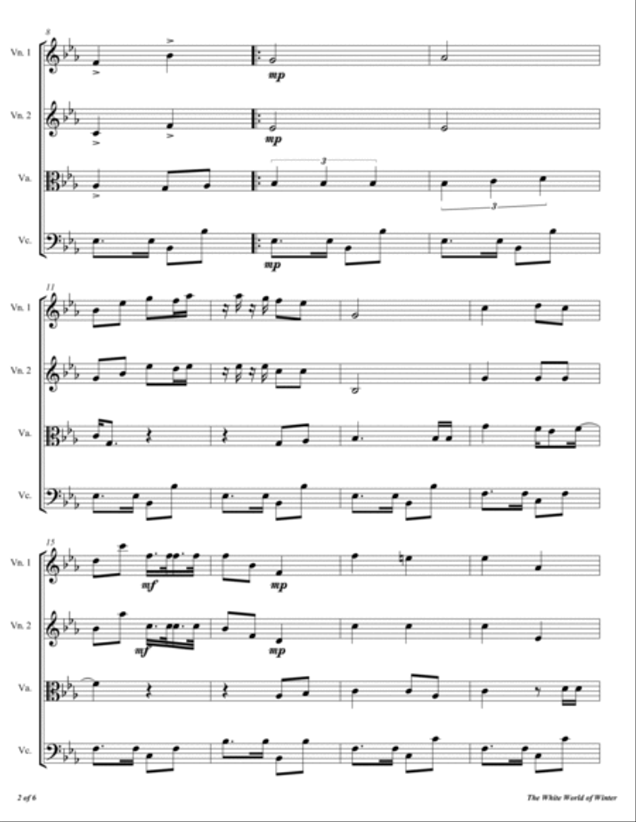 The White World Of Winter String Quartet scores gallery preview page 3
