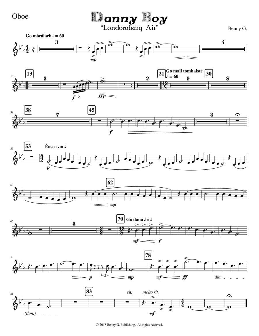Danny Boy for Concert Band -- Parts Concert Band - Digital Sheet Music page 5