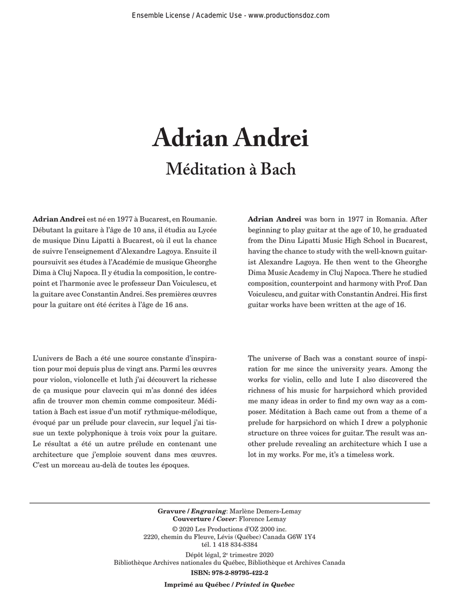 Méditation à Bach Méditation à Bach Classical Guitar scores gallery preview page 1