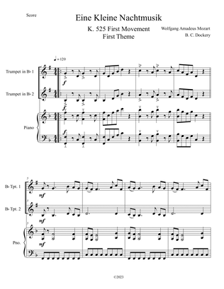Eine Kleine Nachtmusik (A Little Night Music) for Trumpet Duet with Piano Accompaniment