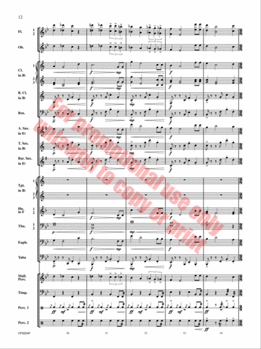 Happy Birthday Theme and Variations Concert Band scores gallery preview page 13