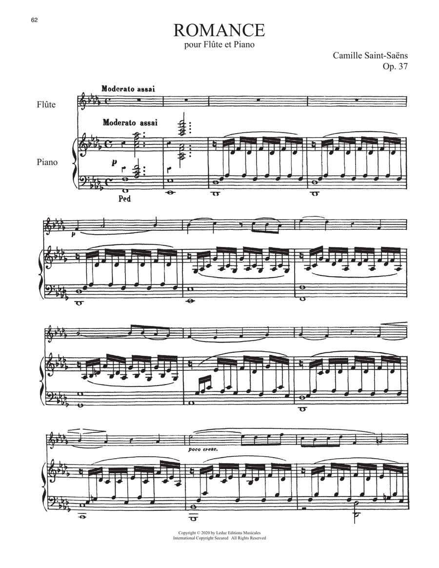 Romance, Op. 37 Flute Solo scores gallery preview page 1
