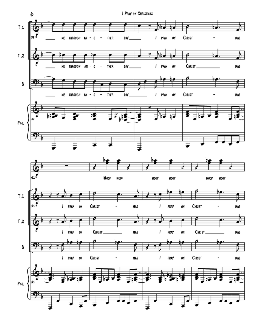 I Pray On Christmas TTBB scores gallery preview page 6