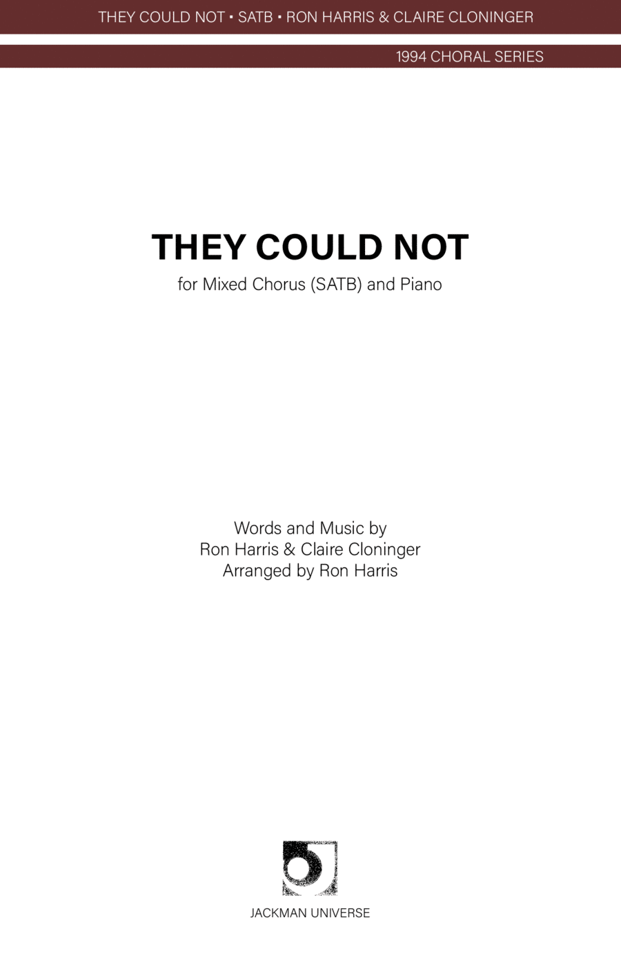 They Could Not - SATB 4-Part scores gallery preview page 1