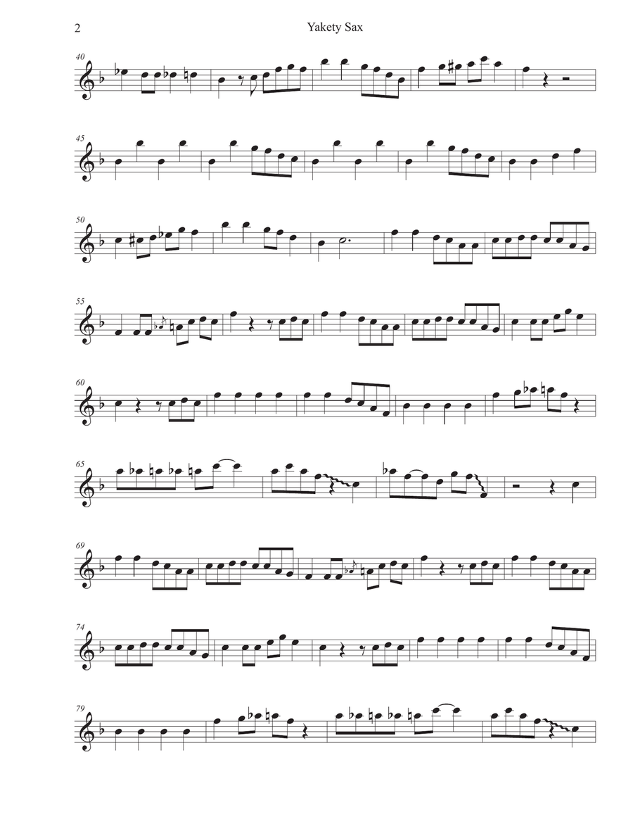 Yakety Sax Alto Saxophone scores gallery preview page 2
