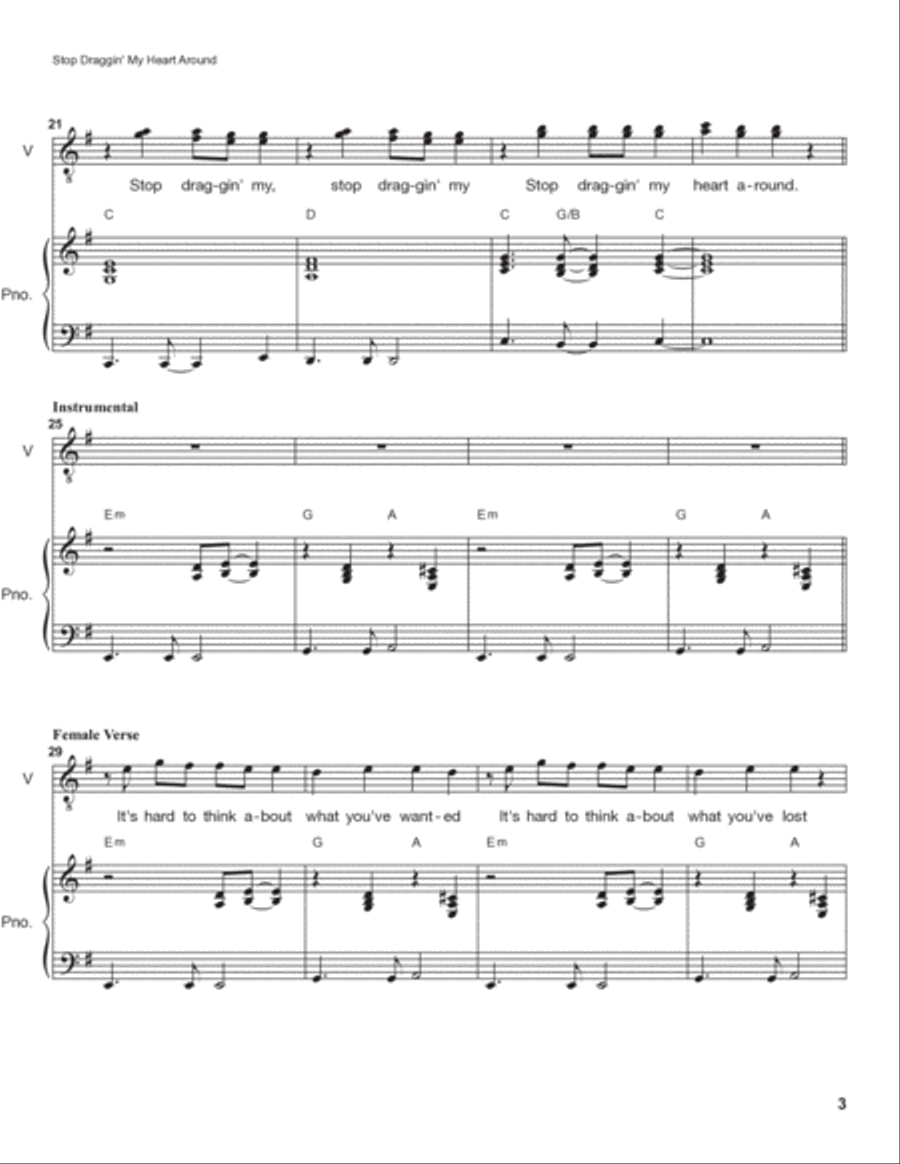 Stop Draggin' My Heart Around Voice scores gallery preview page 3