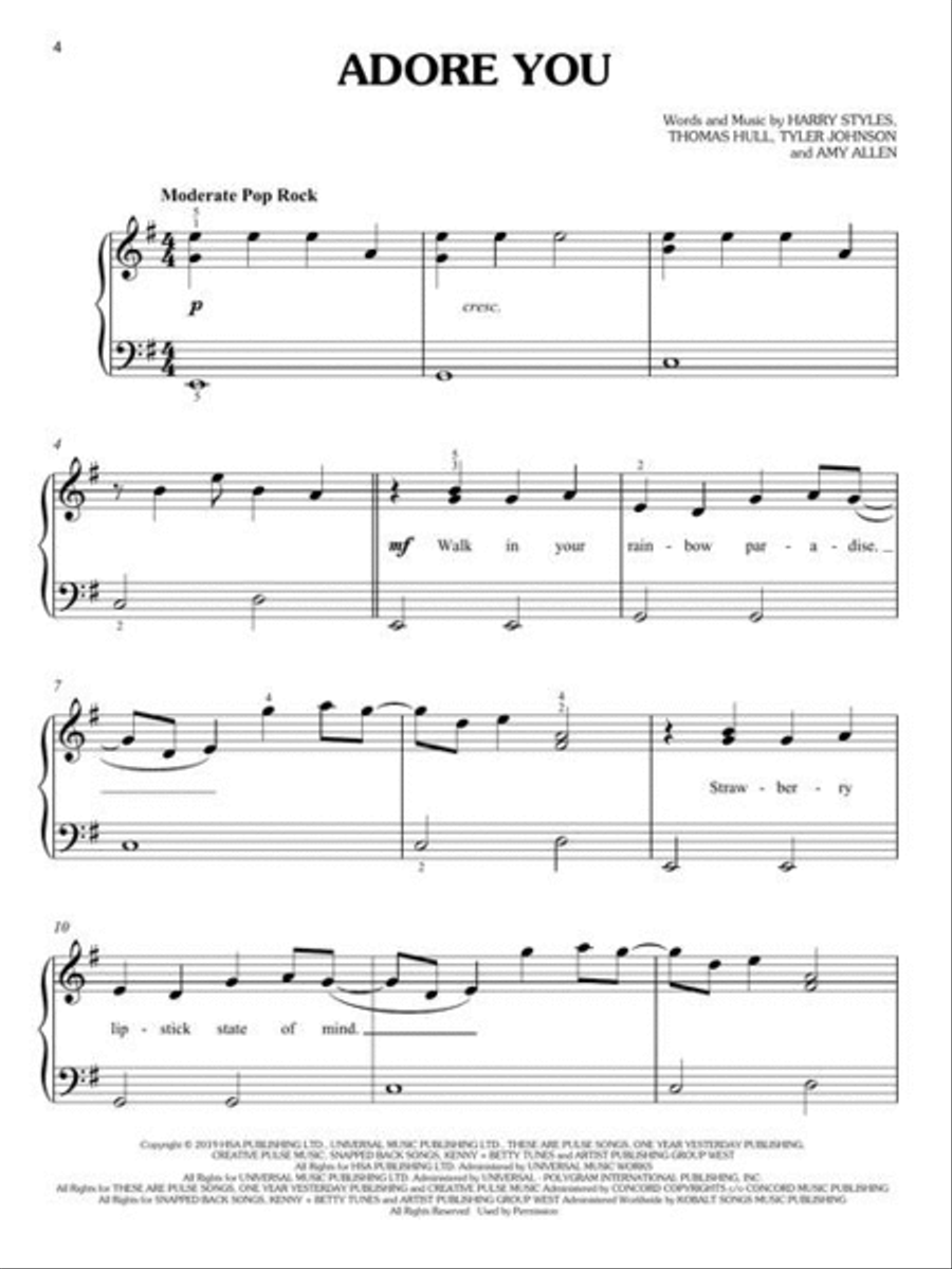 Simple Pop Songs Easy Piano scores gallery preview page 3