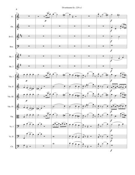 Mozart Divertimento kv. 229 n4 for orchestra image number null