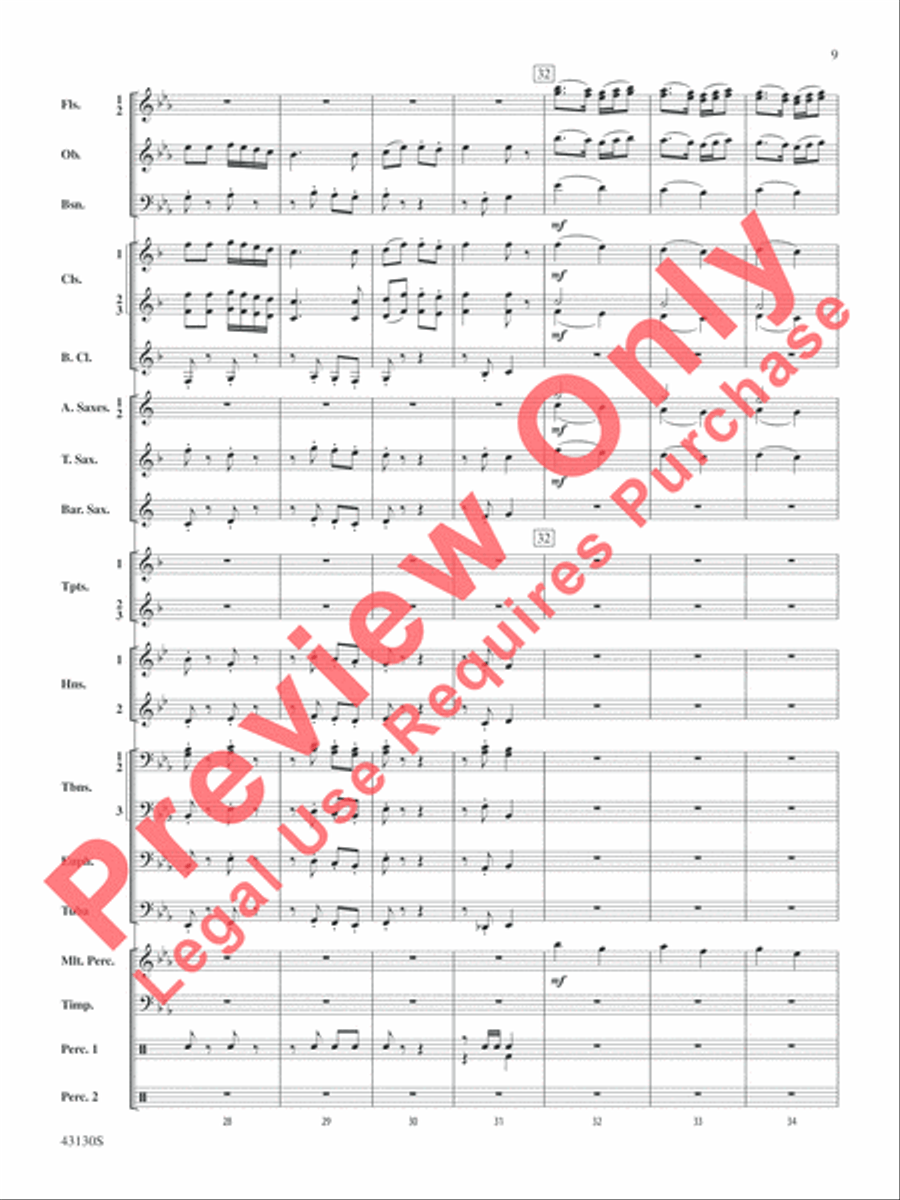And All the Bells on Earth Shall Ring Concert Band scores gallery preview page 10