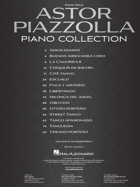 Astor Piazzolla Piano Collection by Astor Piazzolla Piano Solo - Sheet Music