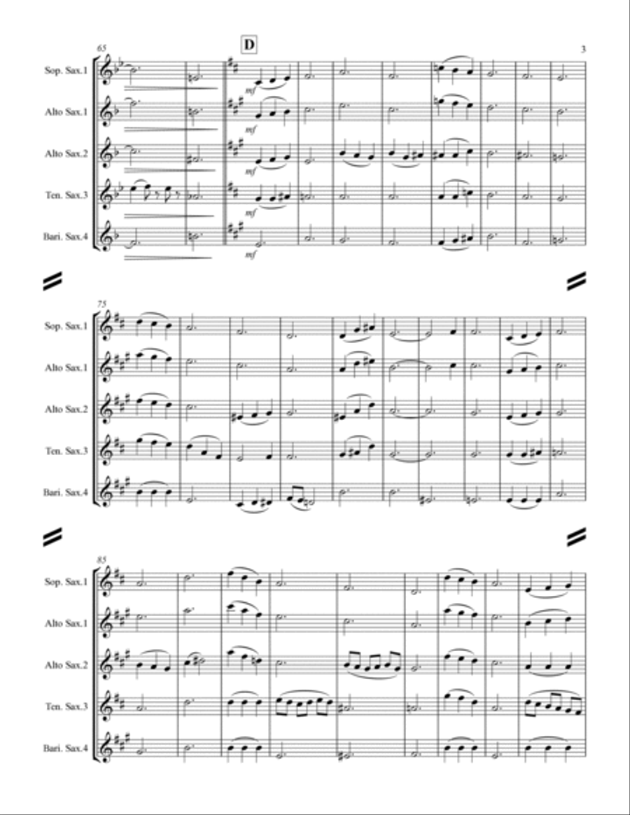 Lift Every Voice and Sing (for Saxophone Quartet SATB or AATB) Saxophone Quartet scores gallery preview page 4