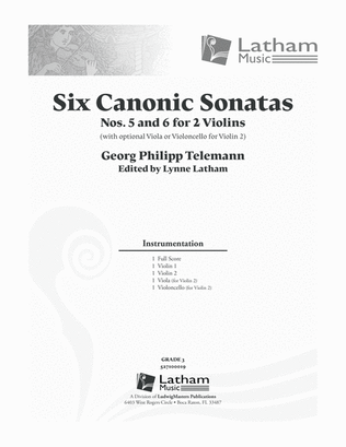 Six Canonic Sonatas: Sonatas No. 5 & 6 for String Duo