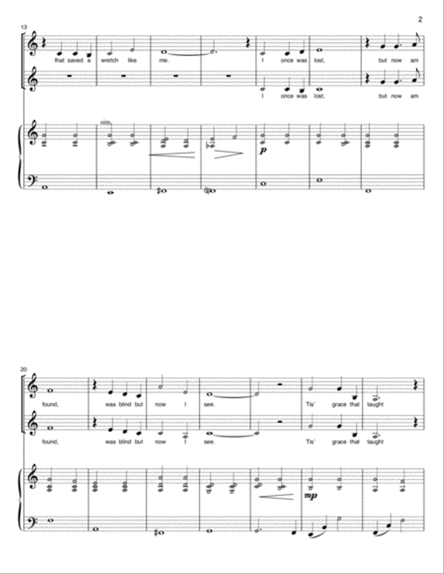 Amazing Grace Piano scores gallery preview page 5
