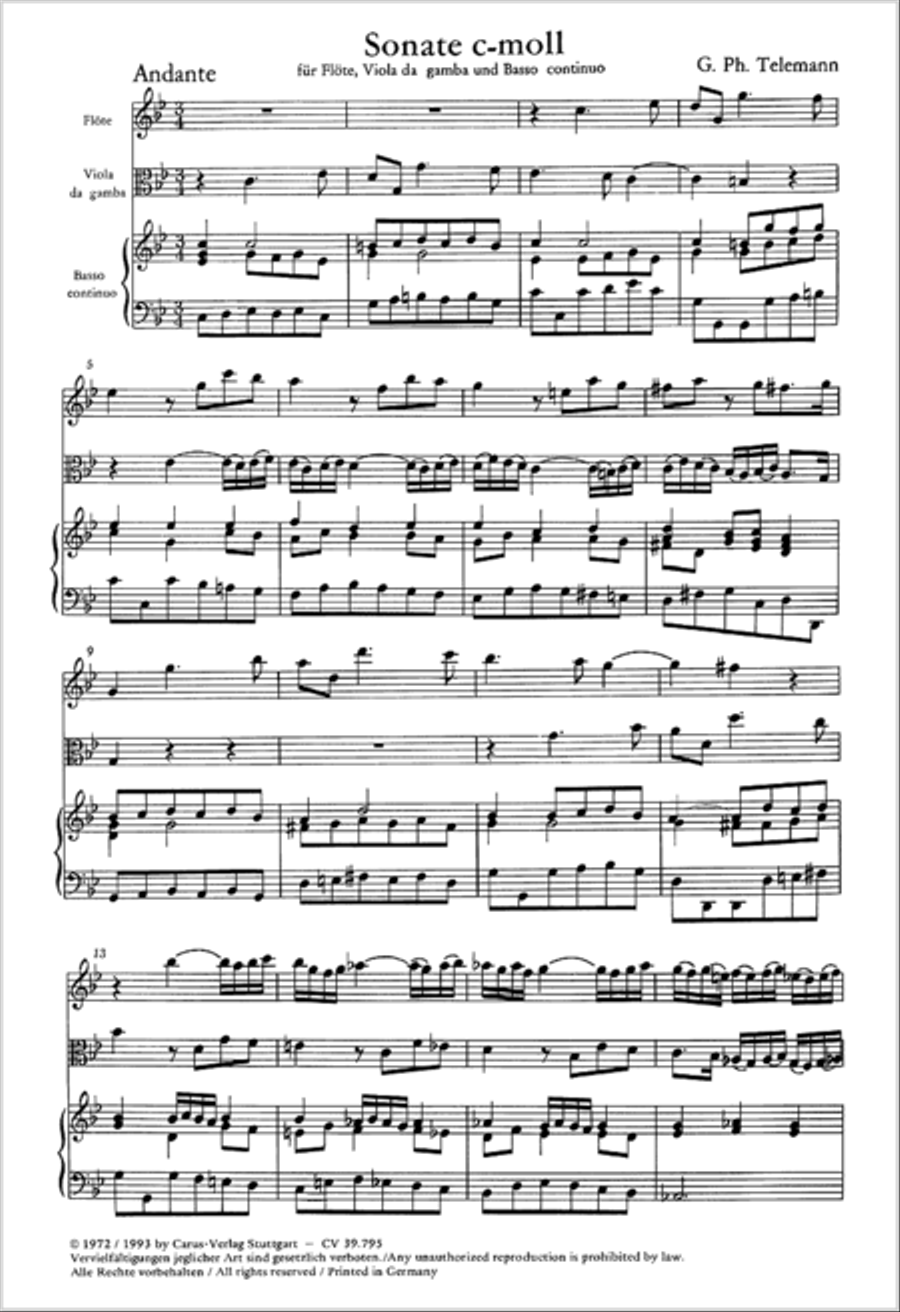 Sonata in C Minor (Sonate in c) Flute scores gallery preview page 2