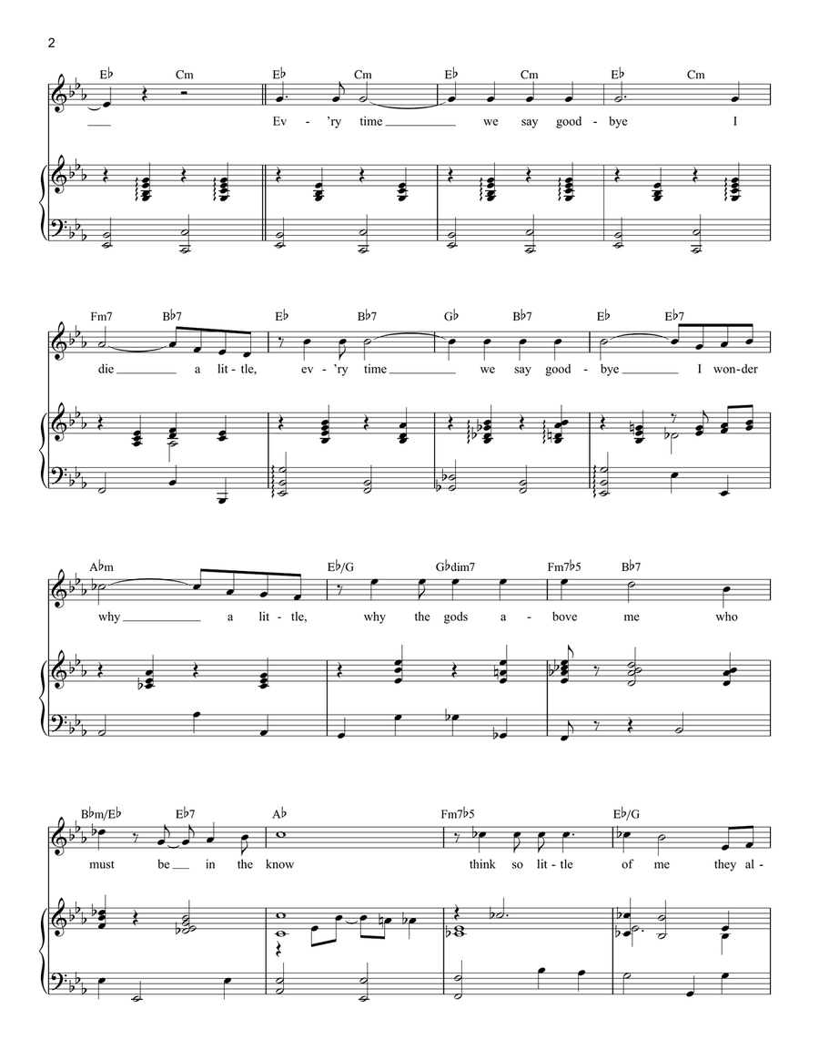 Ev'ry Time We Say Goodbye Tenor Voice scores gallery preview page 2