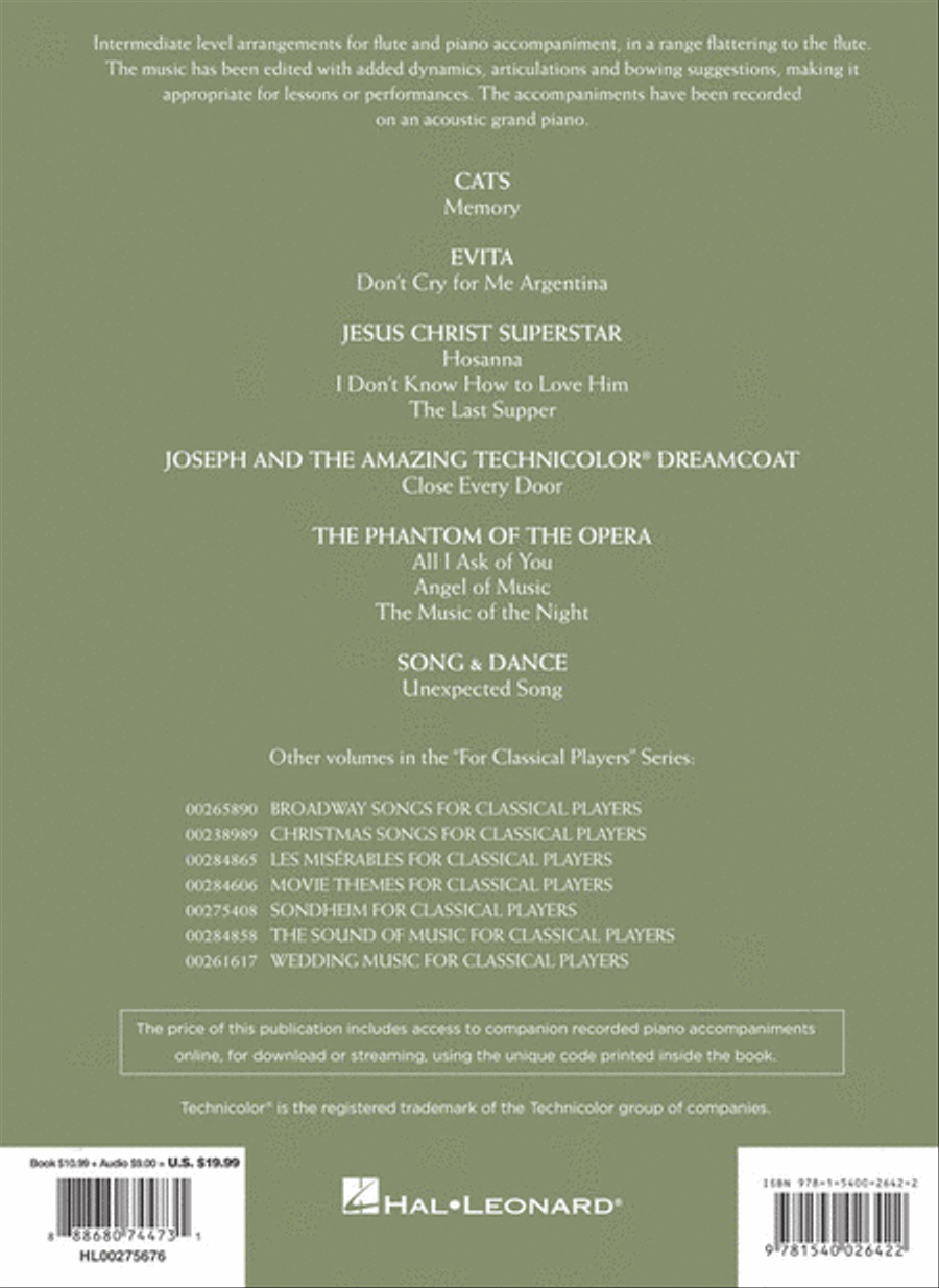 Andrew Lloyd Webber for Classical Players – Flute and Piano Flute Solo scores gallery preview page 5