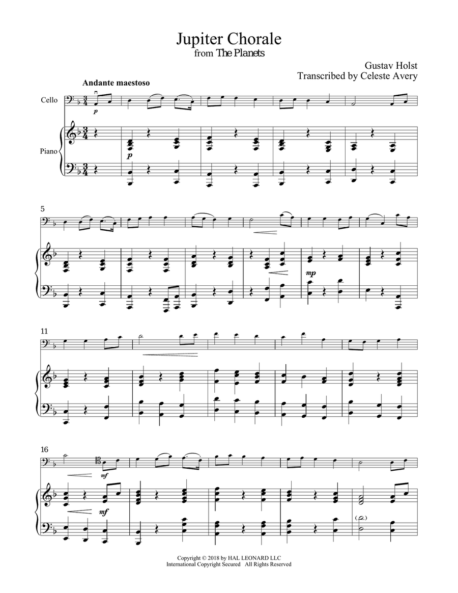 Jupiter Piano scores gallery preview page 1