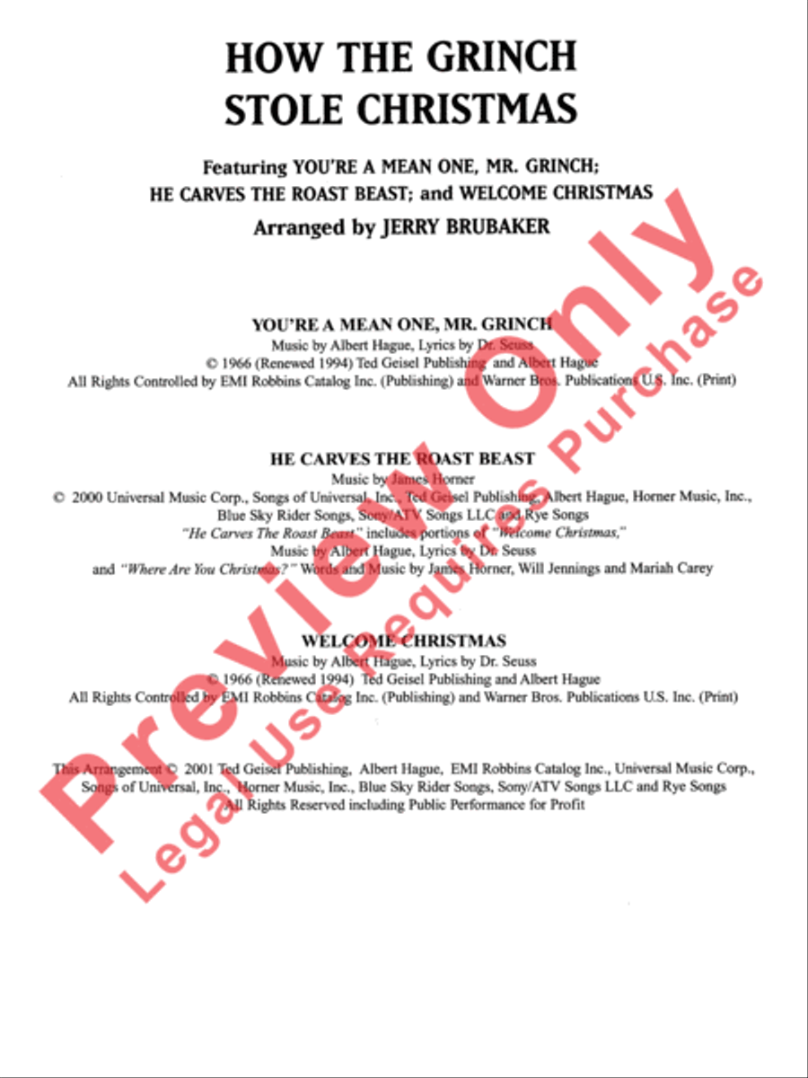 How the Grinch Stole Christmas (Medley) Full Orchestra scores gallery preview page 3