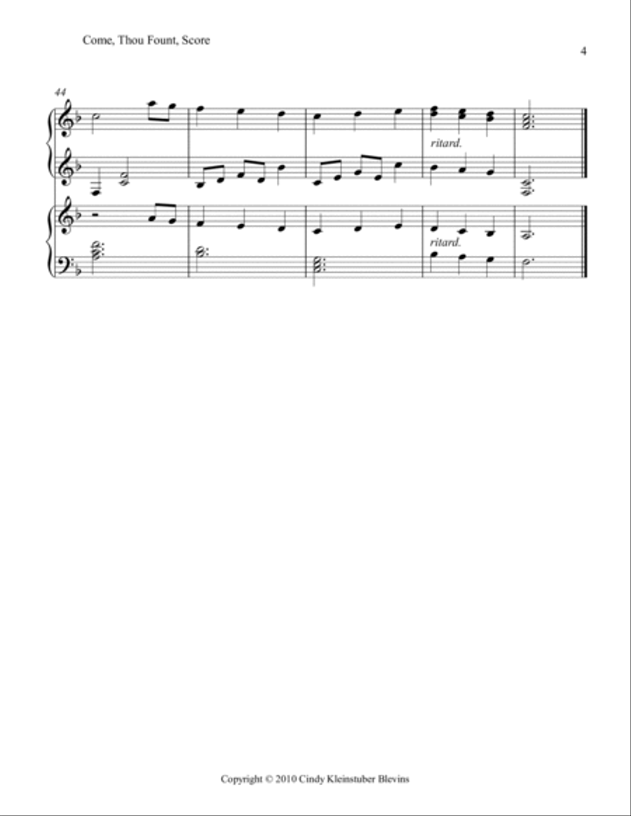 Come, Thou Fount of Every Blessing, for Harp Duet Harp scores gallery preview page 5