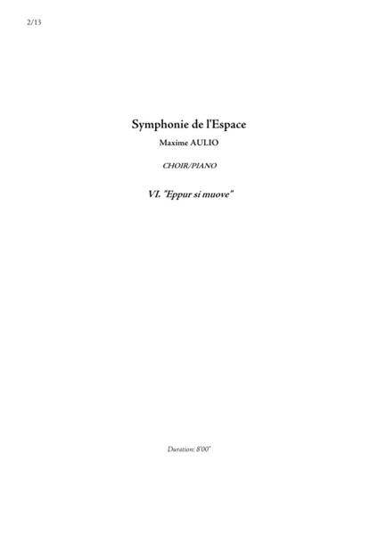 Symphonie de l Espace (Symphony of Space) - 6.Eppur si muove - CHOIR/PIANO part