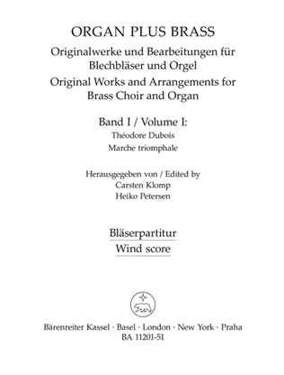 Book cover for organ plus brass, Volume I