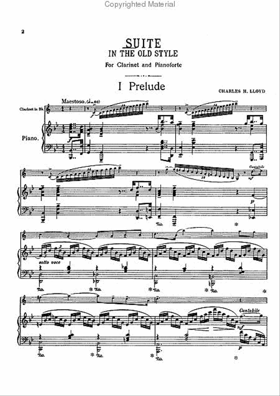 Suite in the Old Style Clarinet Solo scores gallery preview page 2