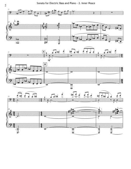 Sonata for Electric Bass and Piano - 2nd Mvt. only