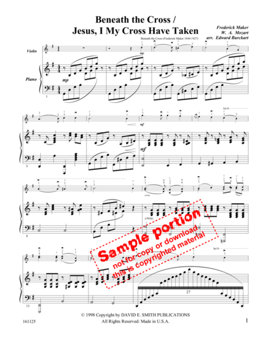 Beneath The Cross/Jesus, I My Cross Have Taken Violin Solo scores gallery preview page 2