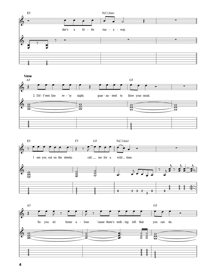 Runaway Acoustic Guitar scores gallery preview page 4