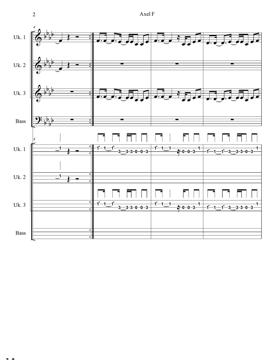 Axel F String Duet scores gallery preview page 2